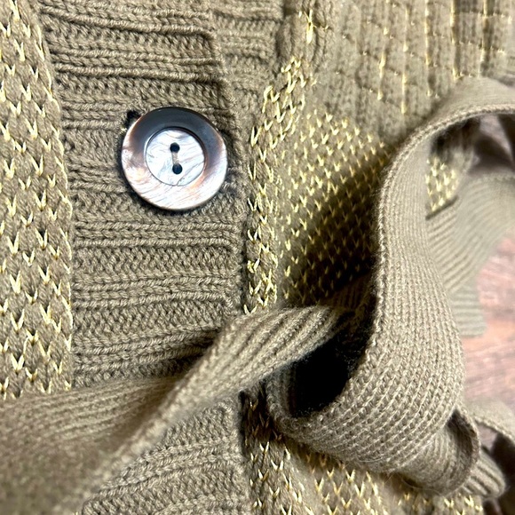 DKNY Jeans vintage XS Y2K short sleeved wool/poly blend long belted cardigan - Picture 3 of 10